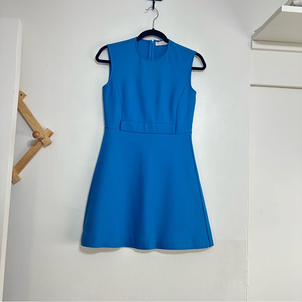Stella McCartney Blue Wool Sleeveless Mini Dress, 4US 40IT